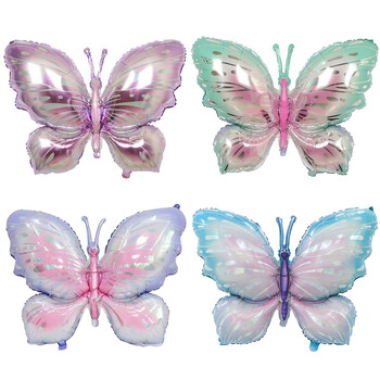 Νέο Ice Purple Ice Blue Butterfly μεμβράνη αλουμινίου Μπαλόνι Μωβ σε σχήμα πεταλούδας Αλουμινόχαρτο Αλουμινόχαρτο Μπαλόνι Διακοσμήσεις για τα γενέθλια του μωρού