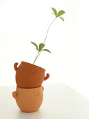 Plin de putere Vasă minunată în ghiveci Ghiveci cu o singură priză respirabilă Ghiveci permeabil din lut roșu își schimbă culoarea când apa