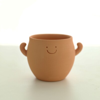 Plin de putere Vasă minunată în ghiveci Ghiveci cu o singură priză respirabilă Ghiveci permeabil din lut roșu își schimbă culoarea când apa