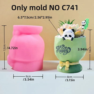 3D levél mintás elefánt zamatos növény virágcserép gyanta szilikon penész virág nyúl róka doboz gipsz penész birka Cserép beton forma