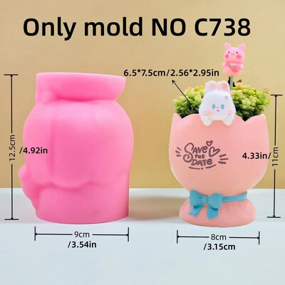 3D levél mintás elefánt zamatos növény virágcserép gyanta szilikon penész virág nyúl róka doboz gipsz penész birka Cserép beton forma