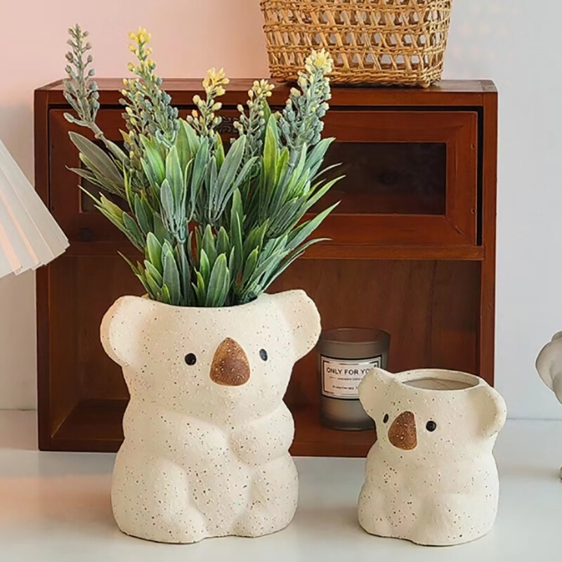 Roztomilý kvetináč s koalou, keramický kvetináč, domáca záhrada, kancelária, dekorácia, balkón, váza, stôl, sukulentné kaktusy, kvetináče