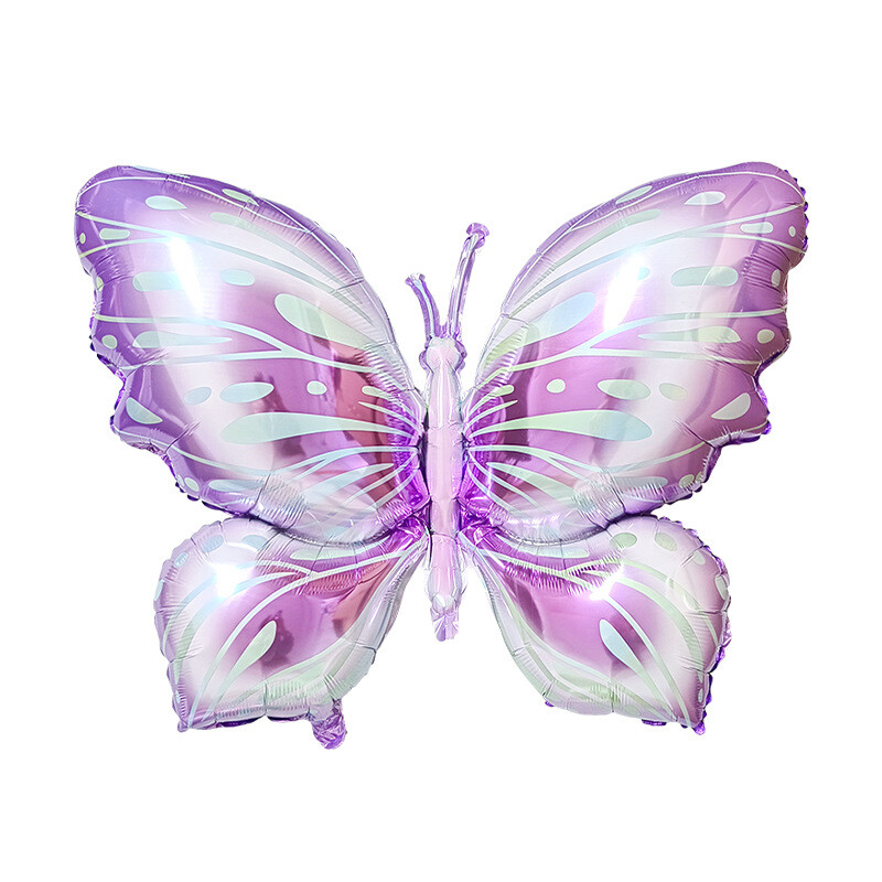 5 DB/CSOMAG Lila pillangós virágos fólia lufi készlet gyerekeknek születésnapi parti dekorációhoz gyerekszoba háttérdekoráció