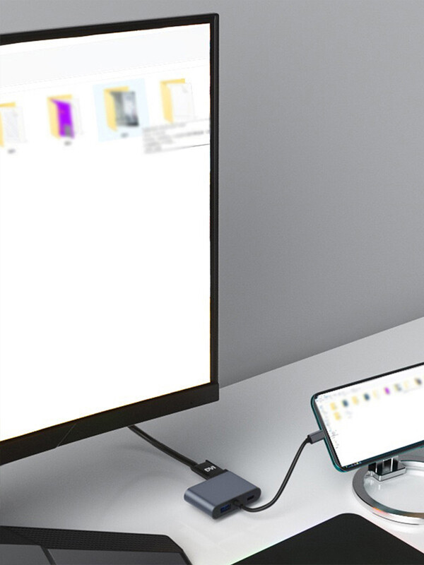 tip-c4k HD multifuncțional 4-în-1, adaptor de transmisie mare pentru telefoane mobile și computere