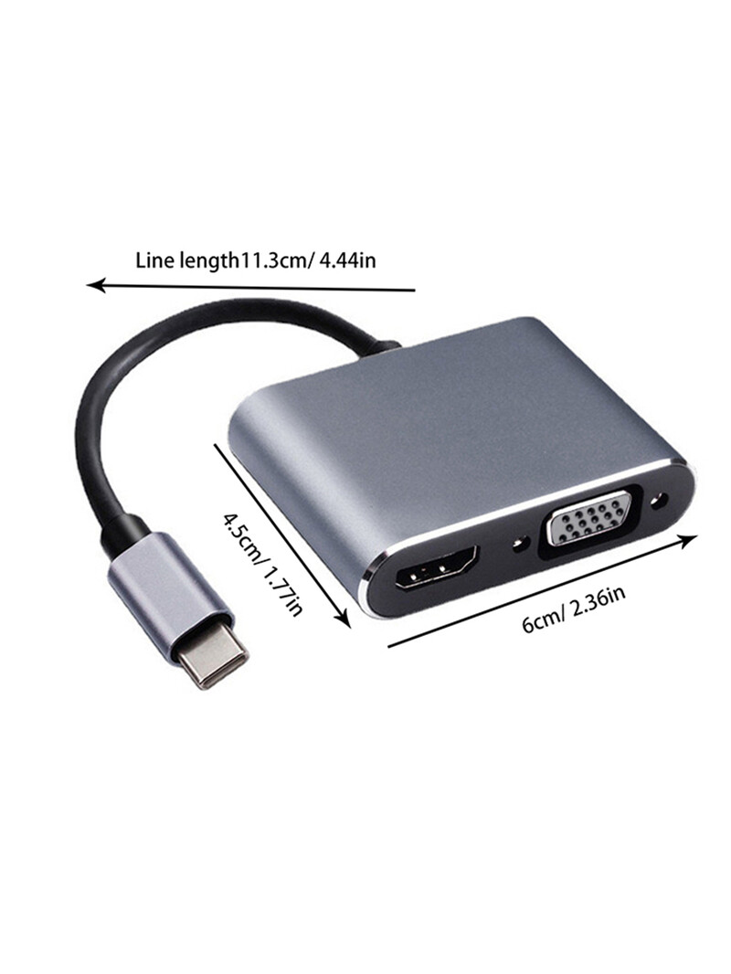 tip-c4k HD multifuncțional 4-în-1, adaptor de transmisie mare pentru telefoane mobile și computere