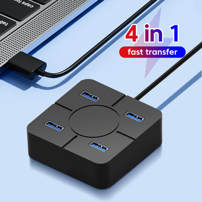 4-в-1 USB 2.0 сплитер Мулти USB сплитер Портове Хъб Използвайте захранващ адаптер 4 порта Множество експандер сплитер за лаптоп