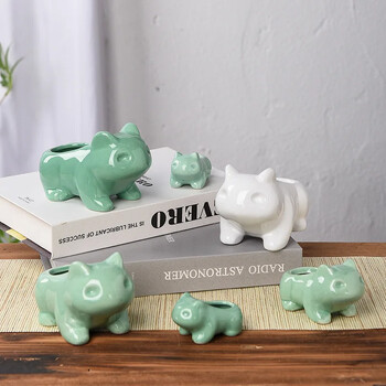 Creative Ceramic Mini Flowerpot Jucculent Planter Γλάστρα με τρύπα χαριτωμένα πράσινα φυτά φυτευτή διακόσμηση σπιτιού κήπου εξωτερικού χώρου