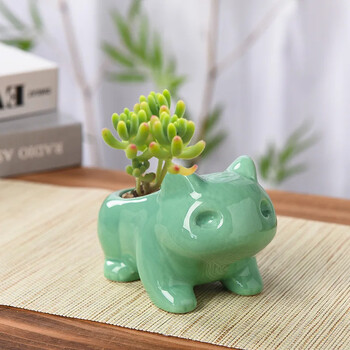 Creative Ceramic Mini Flowerpot Jucculent Planter Γλάστρα με τρύπα χαριτωμένα πράσινα φυτά φυτευτή διακόσμηση σπιτιού κήπου εξωτερικού χώρου