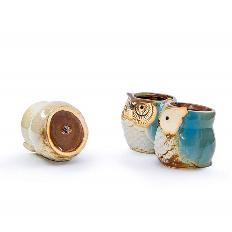 Консумативи за домашна градина Декорация Керамични саксии Миниатюрен модел Сладък бухал Сукулентна саксия Настолен плот