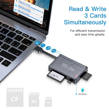 USB3.0 Card Reader Micro SD TF CF Κουτί αποθήκευσης κάρτας μνήμης Φορητή θήκη αποθήκευσης κάρτας Organizer Επέκταση μνήμης φορητού υπολογιστή