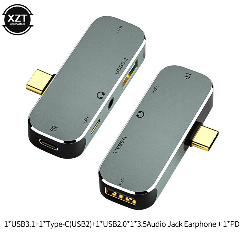 Stație de andocare Hub USB tip c 6-în-1, potrivită pentru Huawei/Samsung Hub multifuncțional 5-în-1, convertizor de expansiune pentru notebook