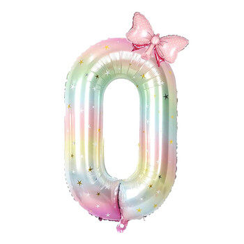 2Psc Butterfly Birthday Balloons 40 ιντσών Rainbow Gradient Digital Balloon Shower Balloon Helium Birthday Party Decoration Globe