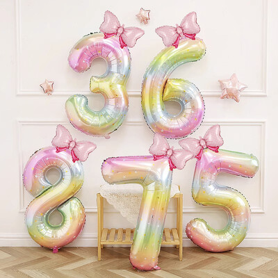 2 db Butterfly születésnapi léggömbök 40 hüvelykes szivárvány gradiens digitális léggömb zuhany hélium léggömb születésnapi parti díszgömb