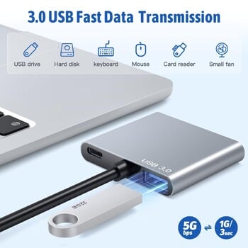 MST 5-в-1 ХЪБ 4K USB-C към DP HDMI/VGA докинг станция Поддръжка на дисплей с двоен екран за HP DELL XPS Surface Lenovo ThinkPad