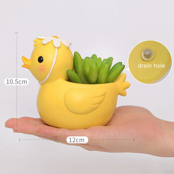 Cartoon Animal Planter for Succulents Cactus Plants, Cute Duck Bunny Corgi Flower Pot, Fairy Garden Decoration Decoration table