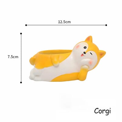 Crtani životinjski sadnjak za sukulente, biljke kaktusa, simpatična patka, zeko Corgi teglica za cvijeće, vilinski vrtni ukras Dekoracija stola