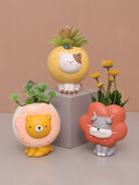 Сладки саксии за животни за сукуленти Растения Градински саксии, саксия за цветя за мини бонсай Настолен орнамент Декор за домашен офис