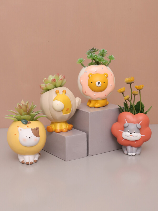 Mieli gyvūnų sodintuvai sukulentams augalams Sodo vazonai, gėlių vazonai, skirti mini bonsai stalo papuošimui, namų biuro dekoravimui