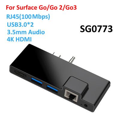 USB C HUB για Microsoft Surface Go/Go2/Go3 USB 3.0 σε HDMI RJ45 3,5 mm προσαρμογέα ήχου Dock Multi USB Hub Ethernet Διαχωριστής USB3.0