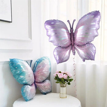 153 τμχ Macaron Pink Purple Butterfly Balloon Garland Yellow White Flower Flower Φύλλο Ηλίου Μπάλα Γάμου Γενέθλια Baby Shower Deco