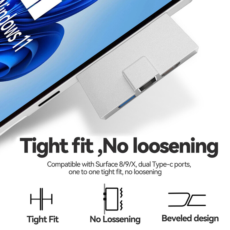 Για Microsoft Surface Pro 8 9 X Type-C Hub Station με 4K HDMI συμβατό RJ45 HUB μετατροπέα καρτών μνήμης USB 3.0
