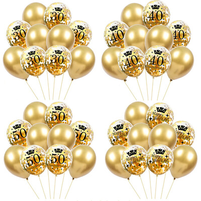10db 30. 40. 50. 60. születésnapi parti konfetti lufi 30 40 50 60 éves születésnapi buli felnőtt digitális ballon levegő Globos