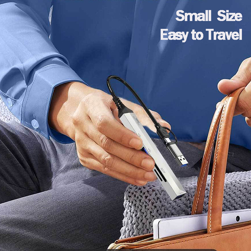 Adaptor Hub Remax Usb 3.0 Cititor 5 în 1 TF SD Splitter USB tip c la HDMI pentru Note MacBook Laptop Tastaturi de joc Mouse de computer