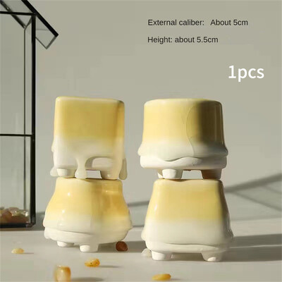 Biljke u saksiji Jednostavna i prozračna glazirana keramika bez zelenih biljaka za sukulentne kaktuse Flow Glaze keramička posuda za biljke