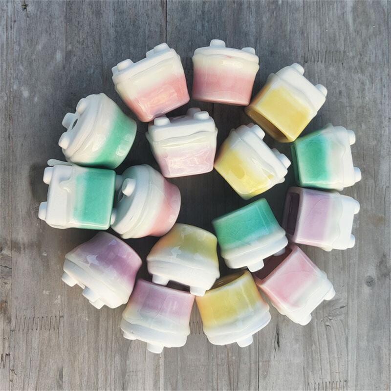 Cserepes növények Egyszerű és légáteresztő mázas kerámia zöld növények nélkül zamatos kaktusz növényekhez Flow Glaze kerámia növénycserép