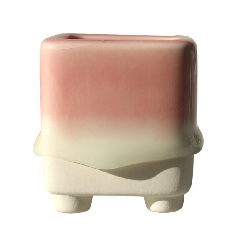 Cserepes növények Egyszerű és légáteresztő mázas kerámia zöld növények nélkül zamatos kaktusz növényekhez Flow Glaze kerámia növénycserép