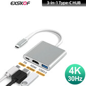 Laptophoz 3 az 1-ben USB C HUB Type-C – HDTV adapter USB-C 3.1 Splitter 4K30Hz PD100W SD TF Dock MacBook iPad Pro Air Huaweihez