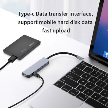 5 σε 1 Type-C Hub PD USB3.0 USB2.0 USB Extender Hub Multi-function