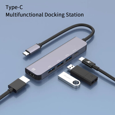 5 vienā C tipa centrmezgls PD USB3.0 USB2.0 USB paplašinātāja centrmezgls Daudzfunkcionāls