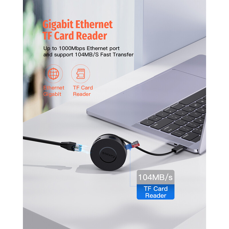 USB C dokstacija 7-in-1 USB C centrmezgls ar dubultu 4K HDMI portu 100 W PD USB 3.0 Gigabit Ethernet MacBook/Dell/Lenovo piezīmjdatoriem