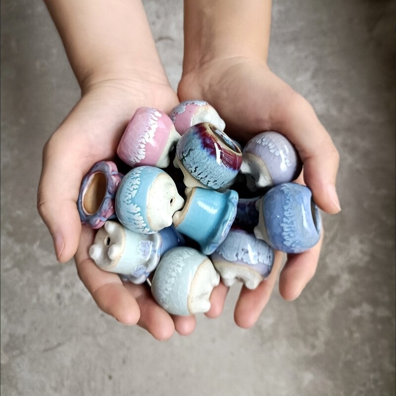 10 vnt Mini keramikos vazonas Mini Lithops Kaktusas Sultingas Augalas Nykštis Vazonas Namų sode Bonsai Vazoninis vazonas Sodinimas