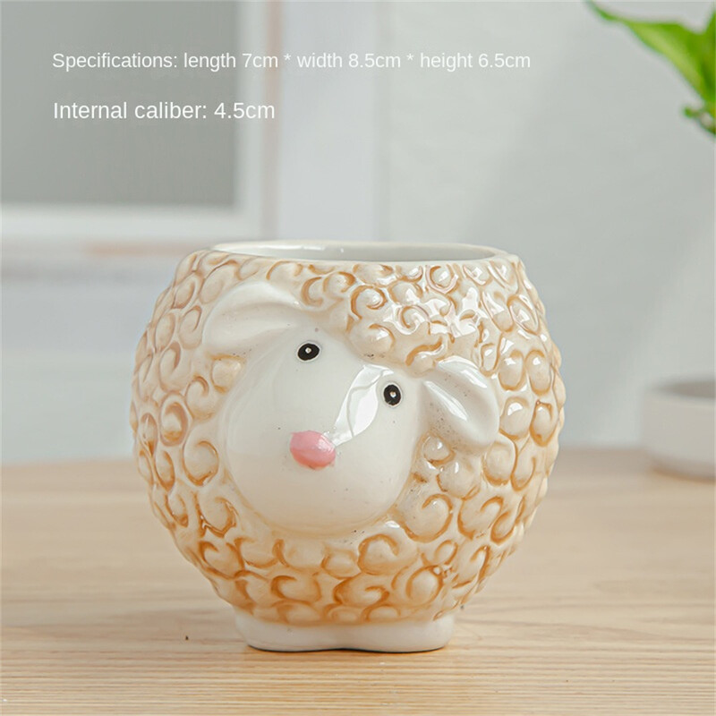 Gėlių vazonas Mielas gyvūnų vazonas Keraminis Sultingas Augalų Vazonas Kaktusas Vazonas Sodinimas Bonsai Vazonai Komplektas Sodo vazonai Sodinamosios Gėlių vazonai