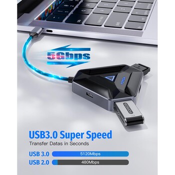 Getatek USB C Hub 6 σε 1 Προσαρμογέας 4K@60Hz HDMI 100W PD USB 3.0 5Gbps SD/TF Card Reader USB Docking Station for MacBook Air M1 M2