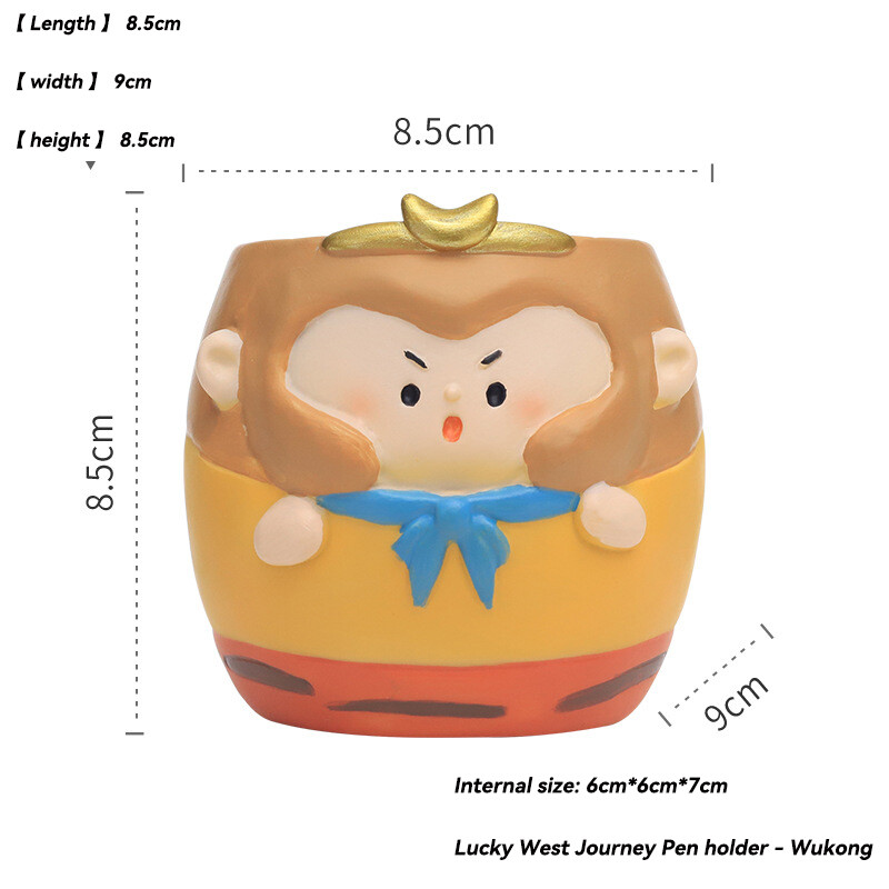 Kūrybinis vazonas sukulentams Oro augalai Derva gėlių vazonas Dekoratyvinis kambarys Biuro stalas Beždžionių karalius Tang Sanzang papuošalai