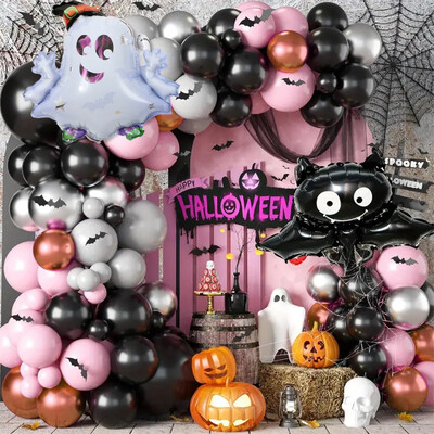 Set arc cu baloane de Halloween - fantomă drăguță, perfect pentru petreceri de groază, adunări de familie și decorațiuni de Halloween pentru evenimente tematice