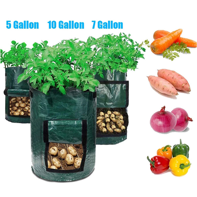 Kvėpuojantys auginimo maišeliai augalams su langu, idealūs bulvių ir pomidorų auginimui