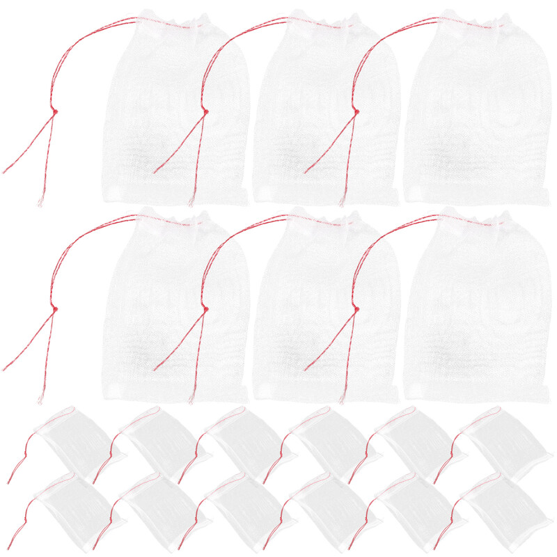 50 vnt Vaisių tinkliniai maišeliai Užtraukiami tinkliniai maišeliai Augalas daržovėms Apsauginis baltas nailono sodas