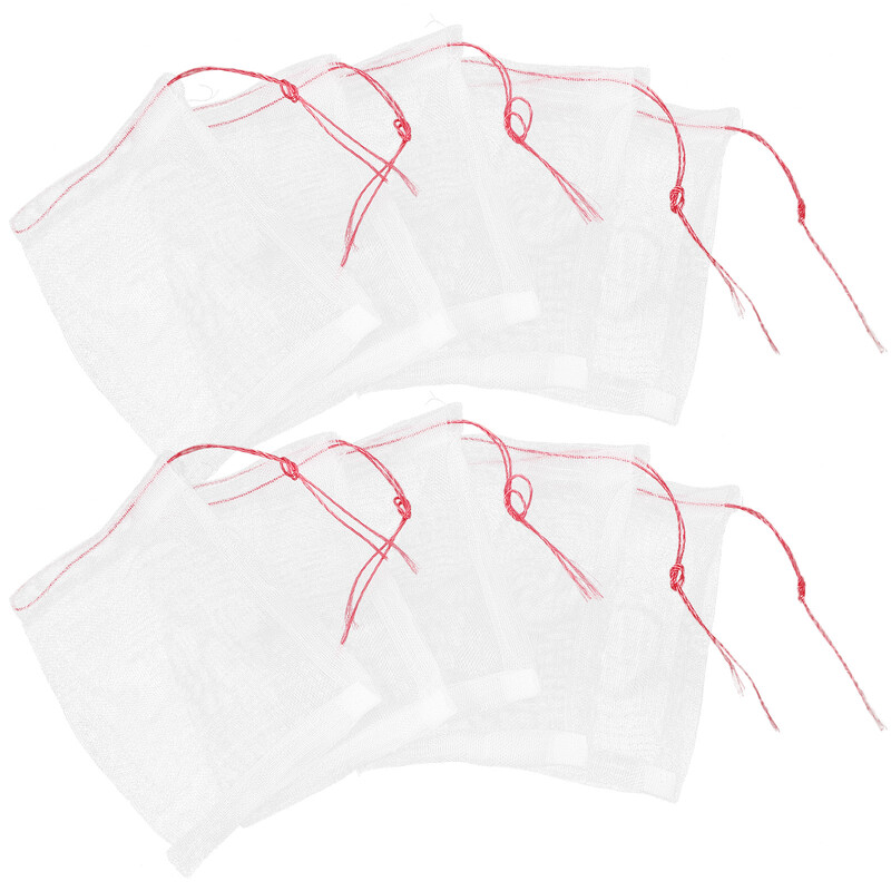 50 vnt Vaisių tinkliniai maišeliai Užtraukiami tinkliniai maišeliai Augalas daržovėms Apsauginis baltas nailono sodas