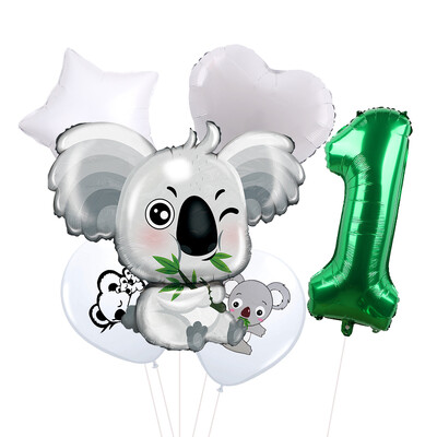 6db/tétel Koala Bear Latex Fólia Léggömbök Állatok Kisállat dzsungel Laza léggömbök Születésnapi Baby Shower Party Dekoráció Fiú Lány Gyerek Játék