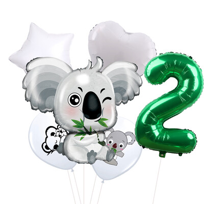 6db/tétel Koala Bear Latex Fólia Léggömbök Állatok Kisállat dzsungel Laza léggömbök Születésnapi Baby Shower Party Dekoráció Fiú Lány Gyerek Játék