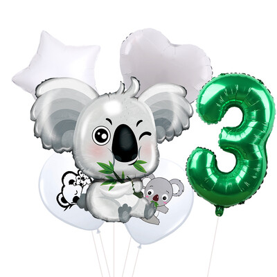 6db/tétel Koala Bear Latex Fólia Léggömbök Állatok Kisállat dzsungel Laza léggömbök Születésnapi Baby Shower Party Dekoráció Fiú Lány Gyerek Játék