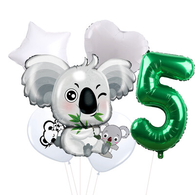 6db/tétel Koala Bear Latex Fólia Léggömbök Állatok Kisállat dzsungel Laza léggömbök Születésnapi Baby Shower Party Dekoráció Fiú Lány Gyerek Játék