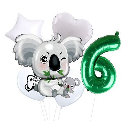 6db/tétel Koala Bear Latex Fólia Léggömbök Állatok Kisállat dzsungel Laza léggömbök Születésnapi Baby Shower Party Dekoráció Fiú Lány Gyerek Játék