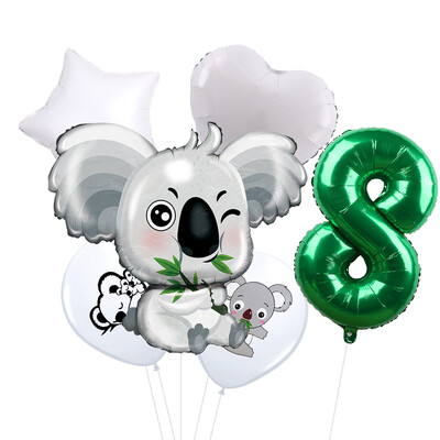 6db/tétel Koala Bear Latex Fólia Léggömbök Állatok Kisállat dzsungel Laza léggömbök Születésnapi Baby Shower Party Dekoráció Fiú Lány Gyerek Játék