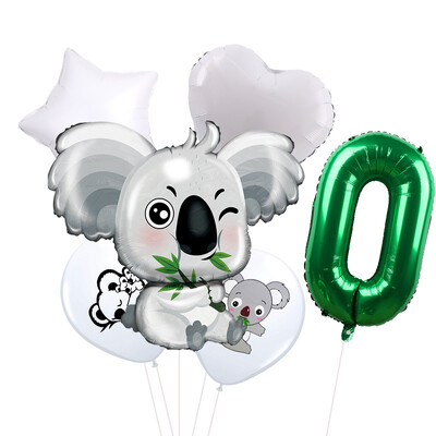 6db/tétel Koala Bear Latex Fólia Léggömbök Állatok Kisállat dzsungel Laza léggömbök Születésnapi Baby Shower Party Dekoráció Fiú Lány Gyerek Játék