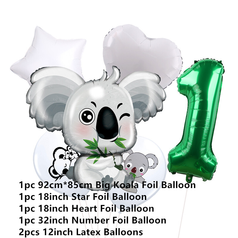 6db/tétel Koala Bear Latex Fólia Léggömbök Állatok Kisállat dzsungel Laza léggömbök Születésnapi Baby Shower Party Dekoráció Fiú Lány Gyerek Játék